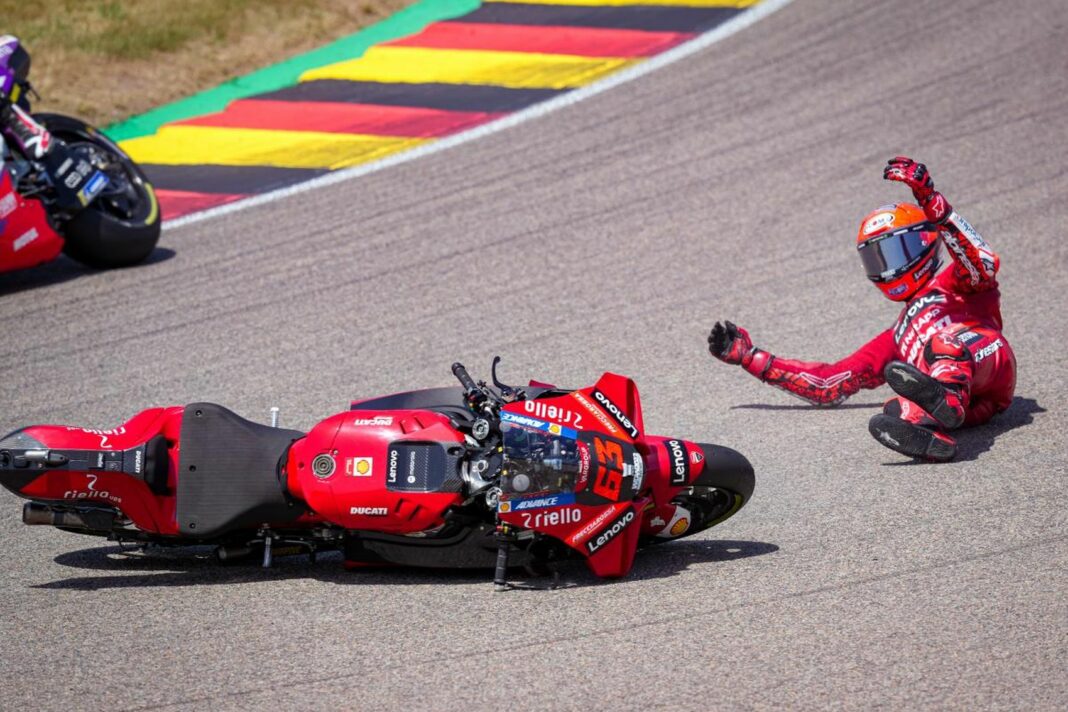 MotoGP, Francesco Bagnaia, Ducati, Német Nagydíj 2022, futam, baleset
