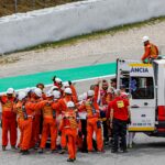 MotoGP, Francesco Bagnaia, baleset, mentő, Katalán Nagydíj 2023, futam