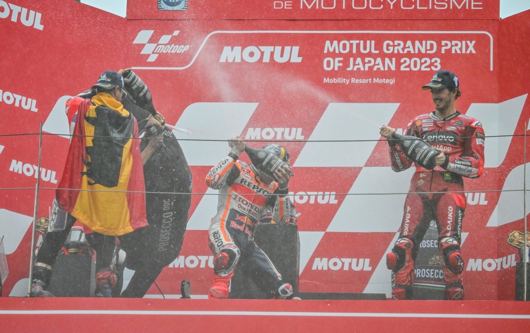 MotoGP, Jorge Martín, Marc Márquez, Francesco Bagnaia, dobogó, Japán Nagydíj 2023, futam