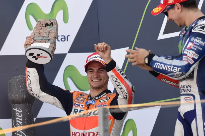 MotoGP, Dani Pedrosa, Jorge Lorenzo, Aragóniai Nagydíj 2015, futam, dobogó