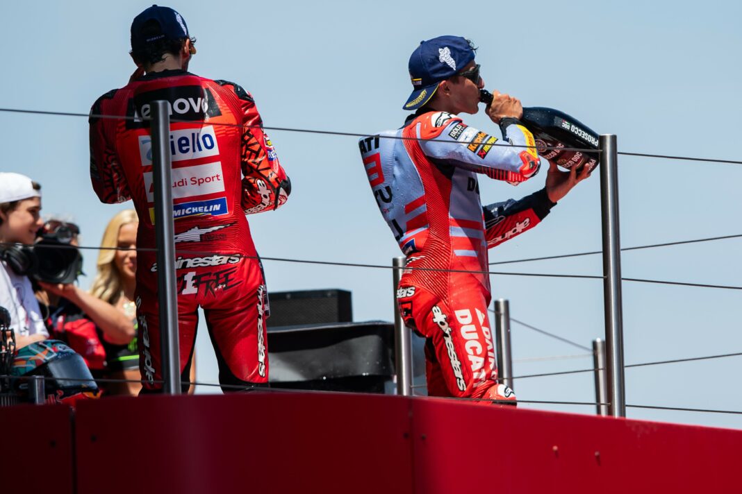 MotoGP, Francesco Bagnaia, Marc Márquez, dobogó, Katalán Nagydíj 2024, futam