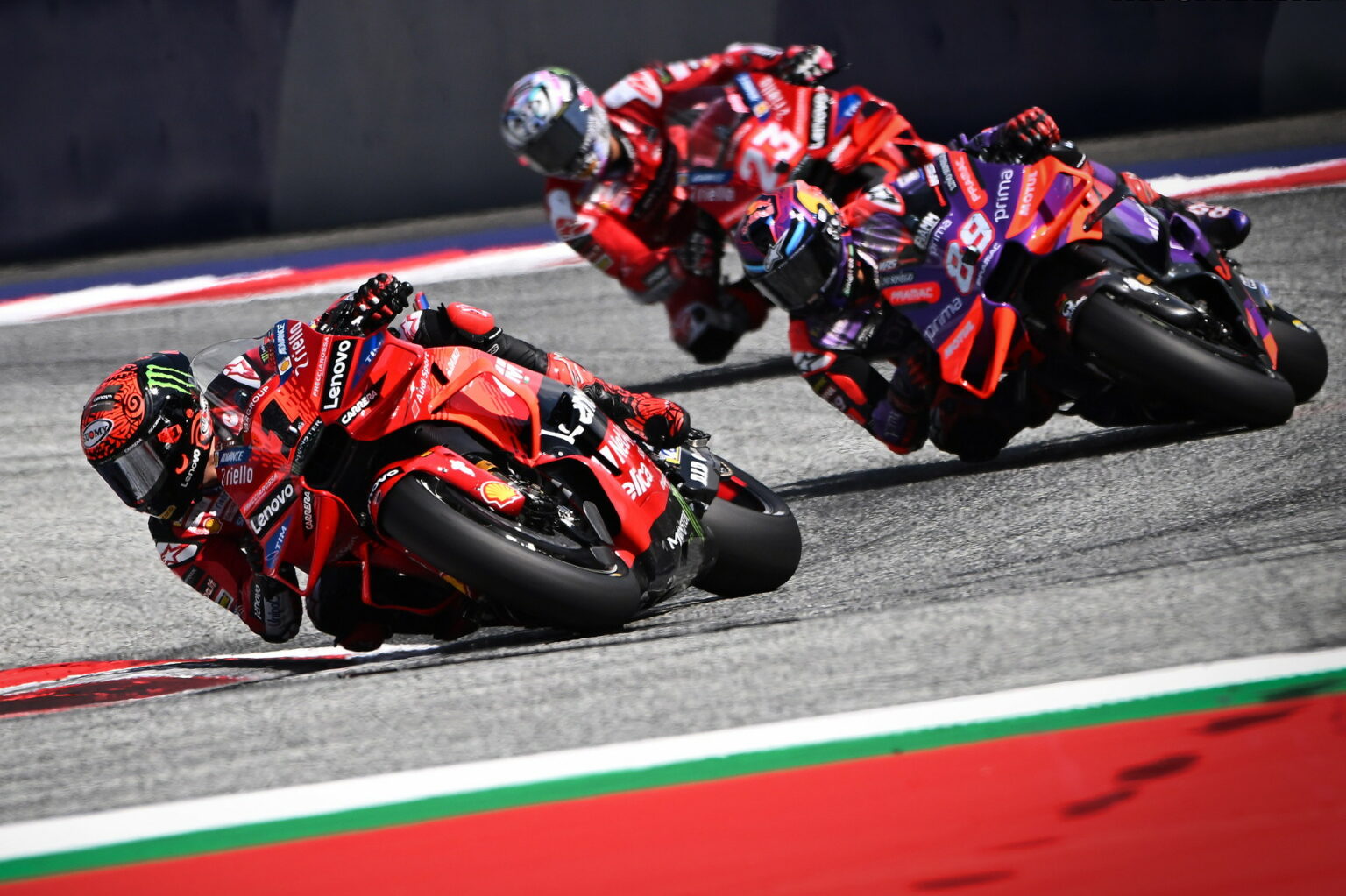 MotoGP, Francesco Bagnaia, Ducati, Jorge Martín, Pramac, Enea Bastianini, Ducati, Osztrák Nagydíj 2024, vasárnap