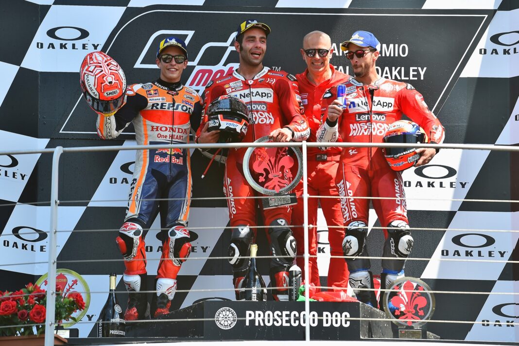 Danilo Petrucci, Marc Márquez, Andrea Dovisiozo, 2019, Mugelllo