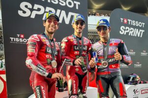 MotoGP, Francesco Bagnaia, Jorge Martín, Enea Bastianini, Barcelonai SZolidaritás Nagydíj 2024, szombat, sprint, dobogó