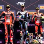 Toprak Razgatlıoğlu,, Nicolo Bulega, 2025, Portimao, Álvaro Bautista, második futam, dobogó