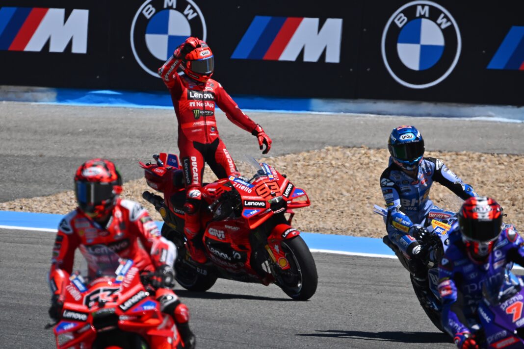MotoGP, Francesco Bagnaia, Ducati, Marc Márquez, Ducati, Álex Márquez, Gresini, Augusto Fernández, Pramac, Spanyol Nagydíj 2025, szombat