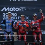 MotoGP, Álex Márquez, Marc Márquez, Francesco Bagnaia, dobogó, Aragóniai Nagydíj 2025, vasárnap
