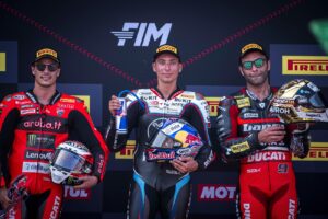 Toprak Razgatlıoğlu, 2025, Misano, Nicolo Bulega, Danilo Petrucci, első futam, dobogó