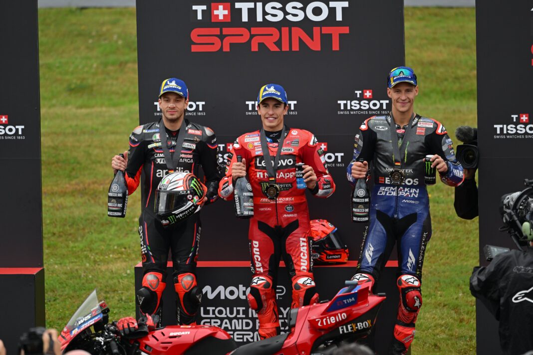 MotoGP, Marco Bezzecchi, Marc Márquez, Fabio Quartararo, Német Nagydíj 2025, szombat