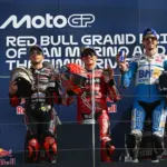 Marco Bezzecchi, Marc Márquez, Álex Márquez, dobogó, San Marinó-i Nagydíj, 2025, vasárnap