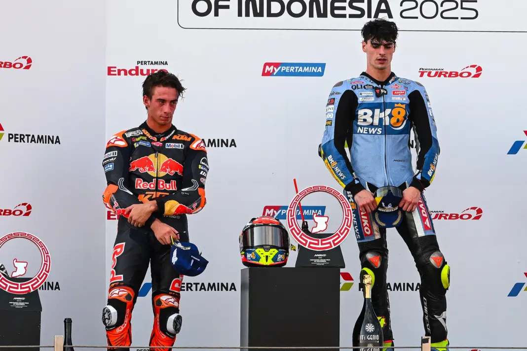 MotoGP, Pedro Acosta, Fermín Aldeguer, dobogó, Indonéz Nagydíj 2025, vasárnap