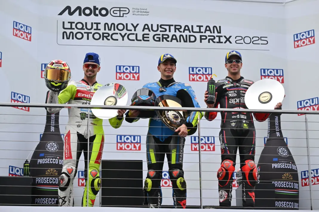 Fabio Di Giannantonio, Ducati, Raúl Fernández, Marco Bezzecchi, Aprilia, Ausztrál Nagydíj, 2025, vasárnap