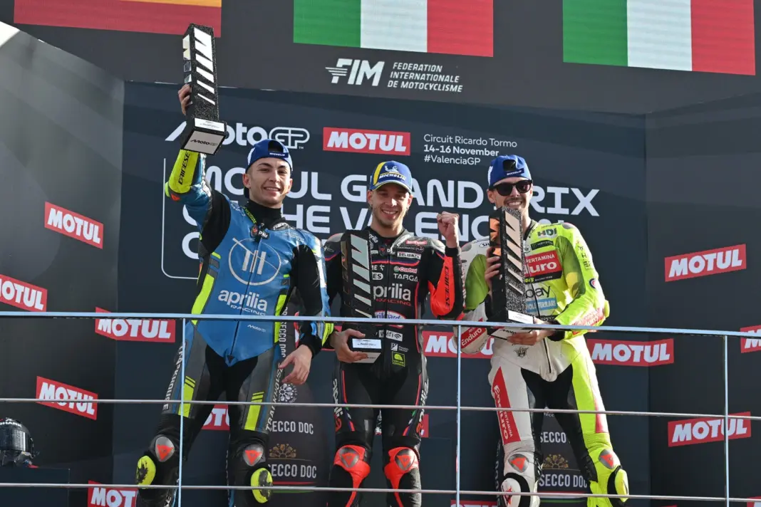 MotoGP, Valenciai Nagydíj, vasárnap, 2025, Marco Bezzecchi, RAúl FErnández, FAbio Di Giannatonio