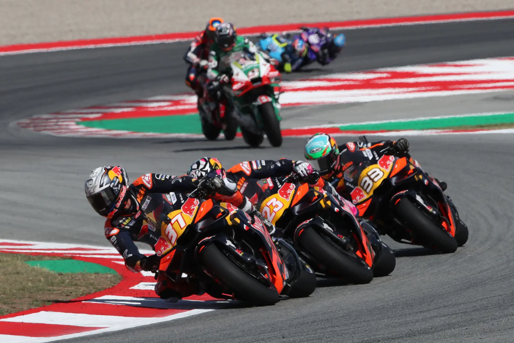 Pedro Acosta, Enea Bastianini, Brad Binder, KTM, Katalán Nagydíj, 2025, szombat
